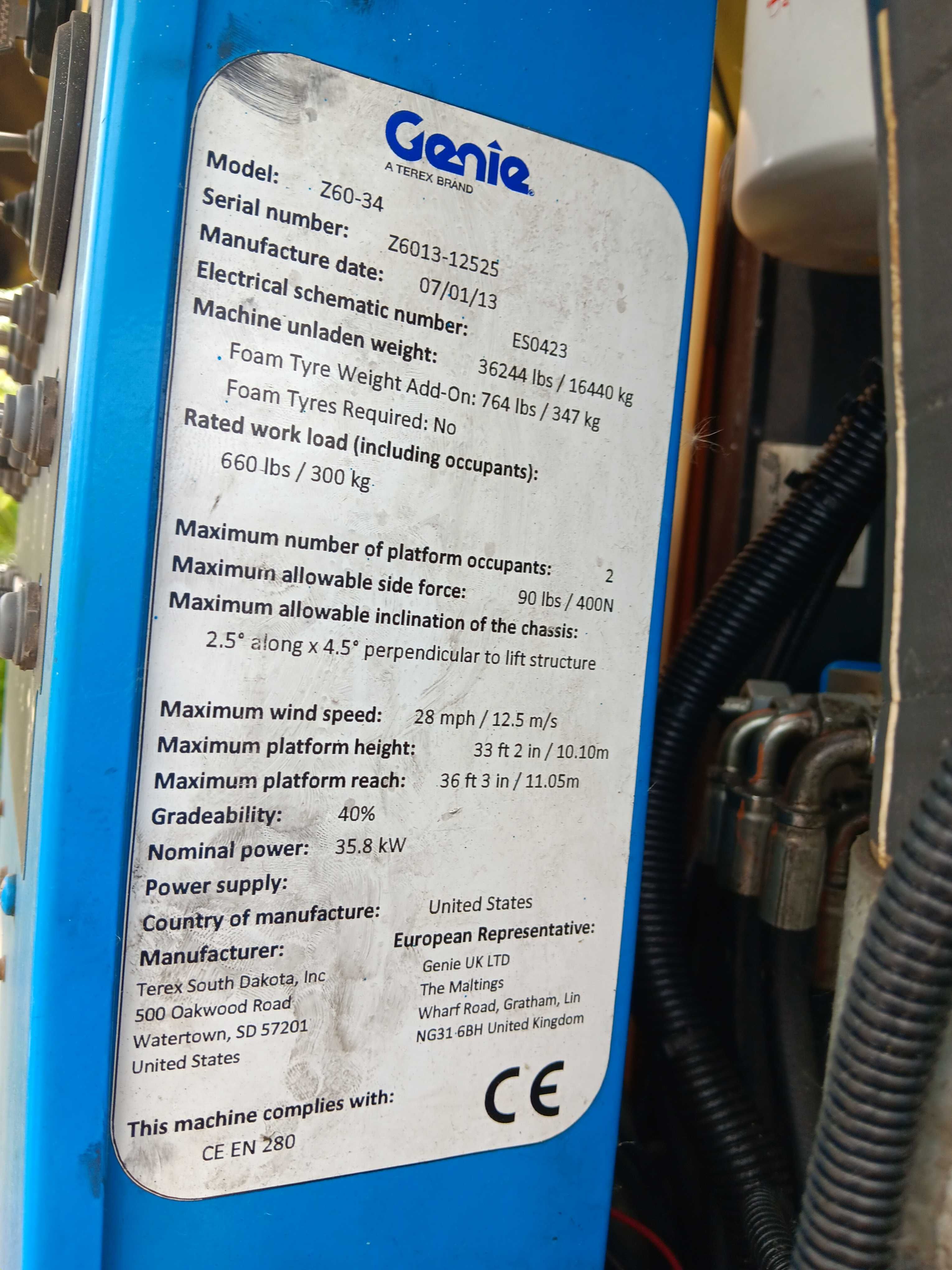 Podnośnik przegubowy Genie Z60/34 dwudrogowy