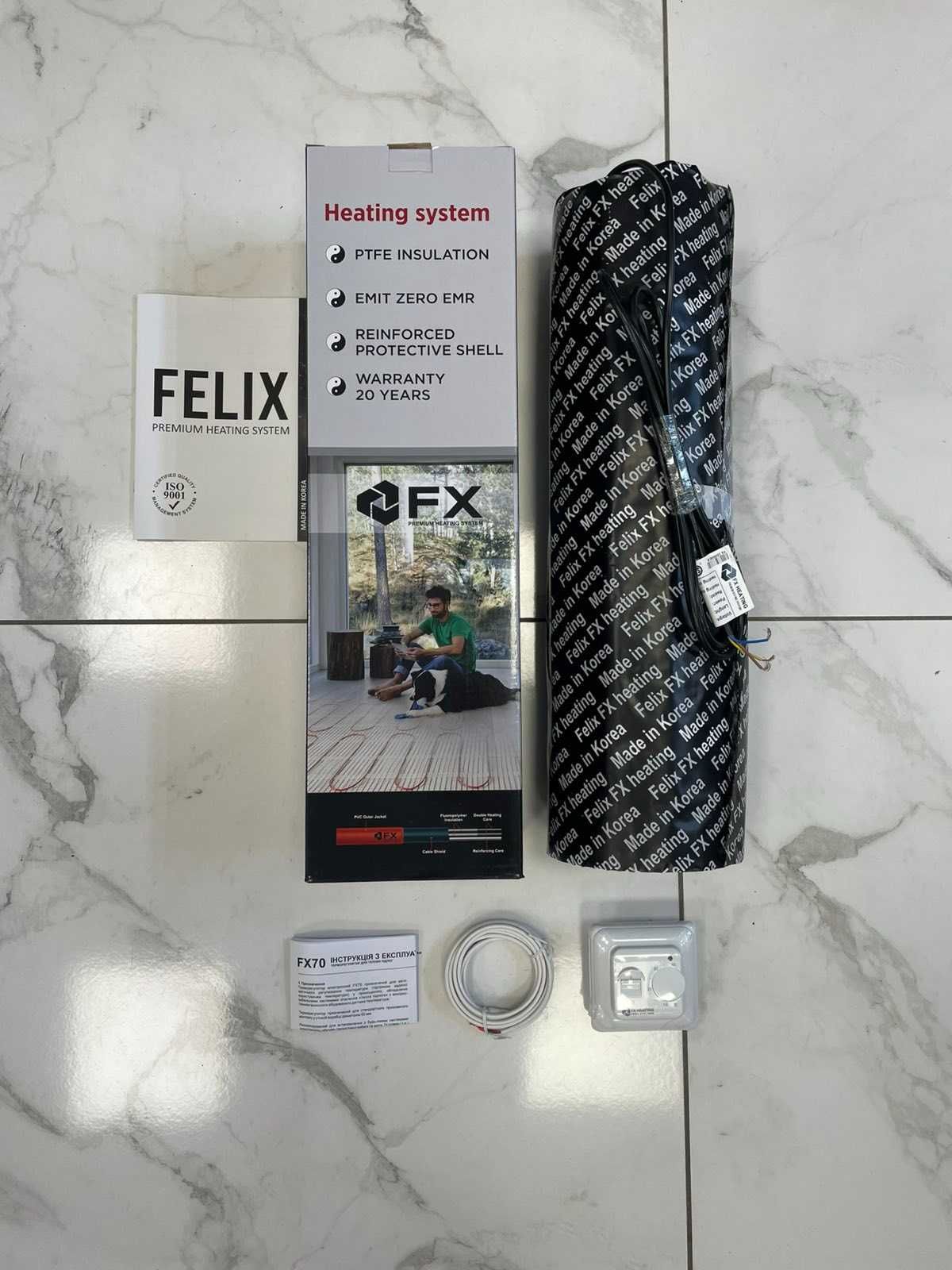 Тепла підлога електрична під плитку Felix 2 м2, 300 Вт та регулятор