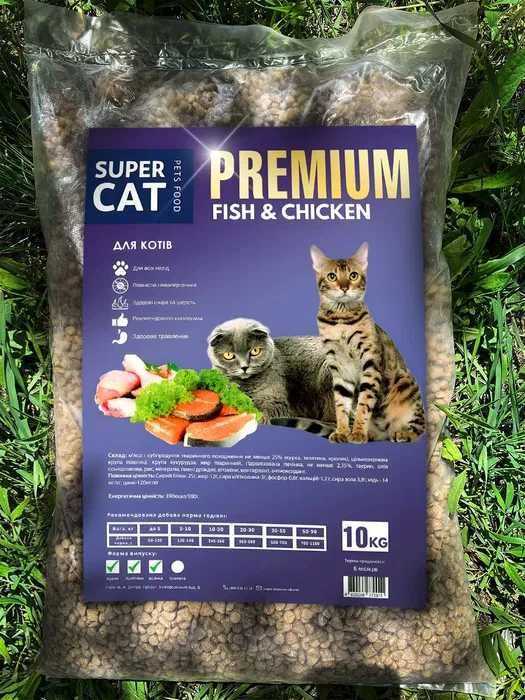 Сухий корм для котів Super Cat Premium 10 кг