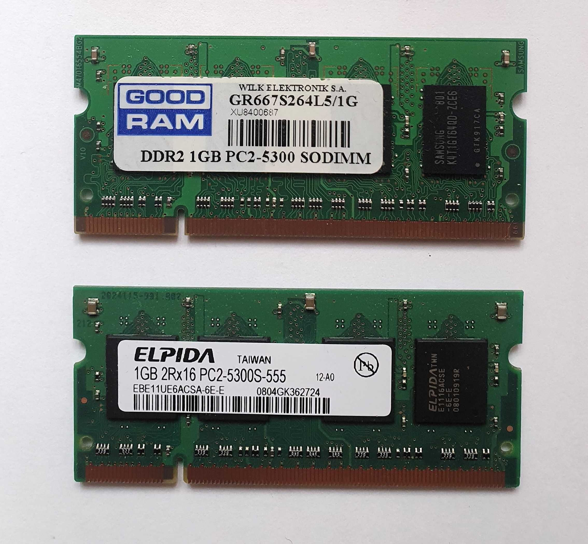 Оперативна пам'ять GoodRam, Elpida: 1Gb (2шт) SODIMM DDR2