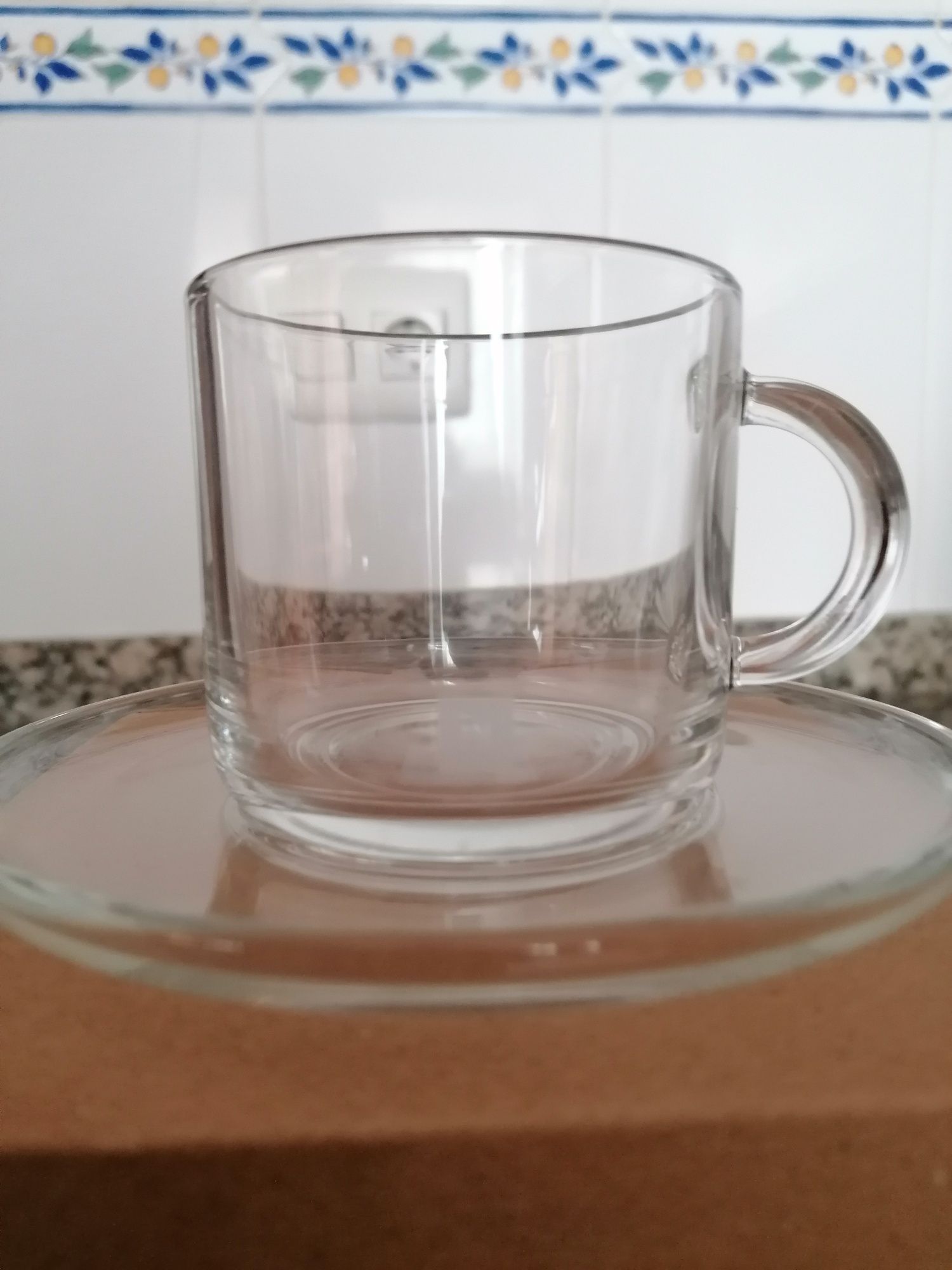 Chávena lungo com pires