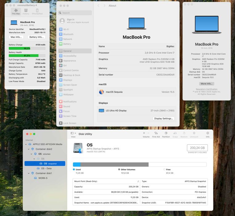 Macbook PRO 16", 2019, ОЗУ 32 ГБ, ССД 1 ТераБайт, гарантія 7 місяців