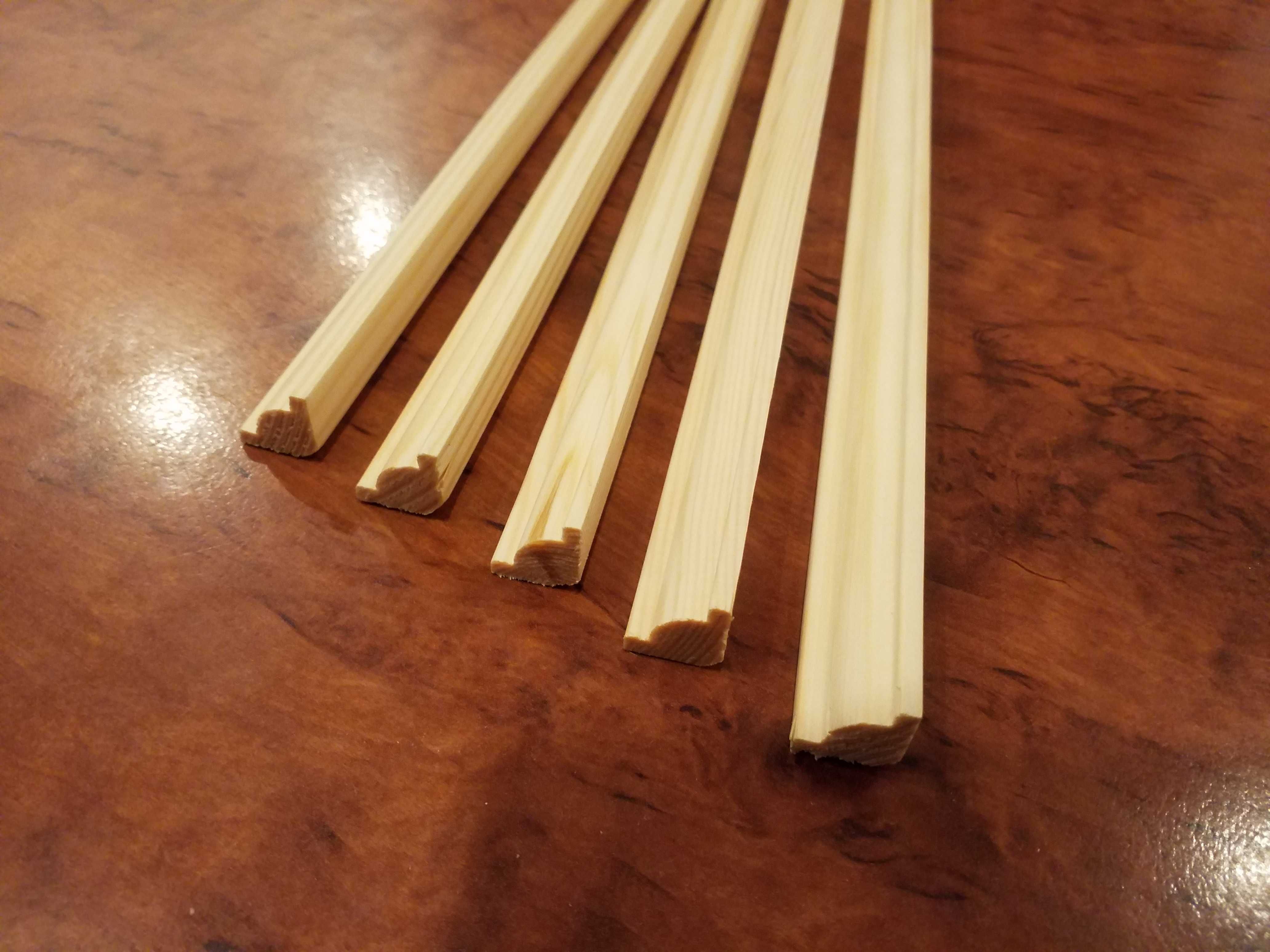 Ćwierćwałek 15x15 mm wypukły ozdobny drewniany listwa ozdobna