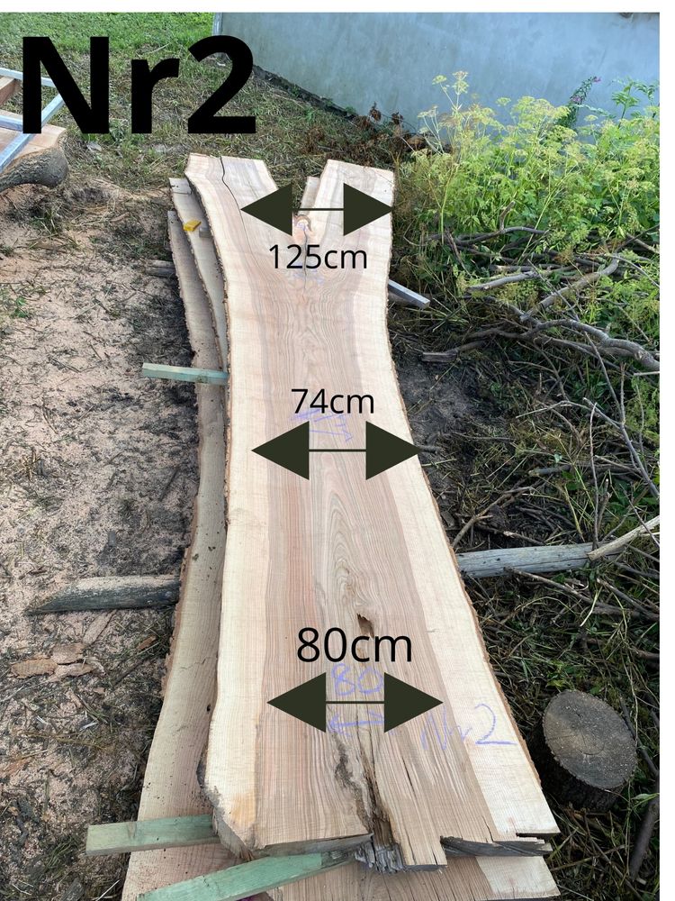 Deski Monolity Jesionowe średnica 80- 160 cm Długość 5m