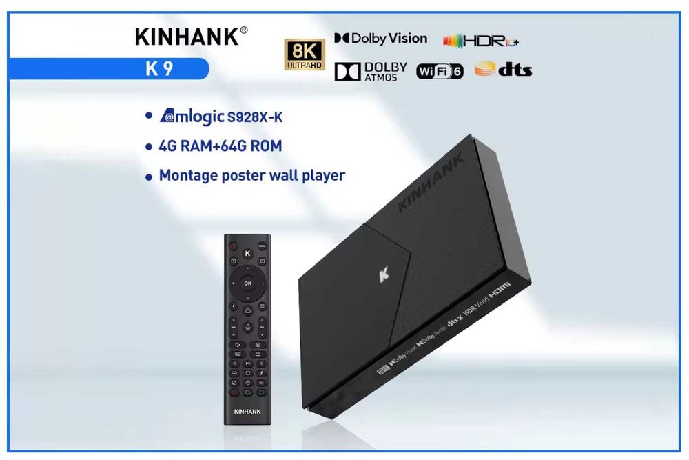 TV Box Kinhank K9 Amlogic S928X-K 4/64Gb WIFI6 AI-SR тв приставка