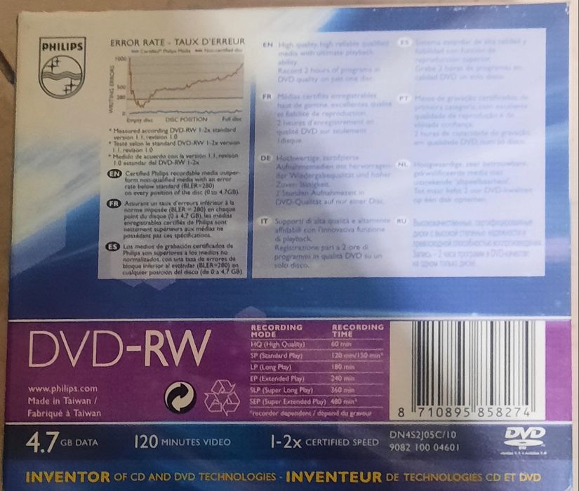 Caixa com 5 dvd-rw marca Philips