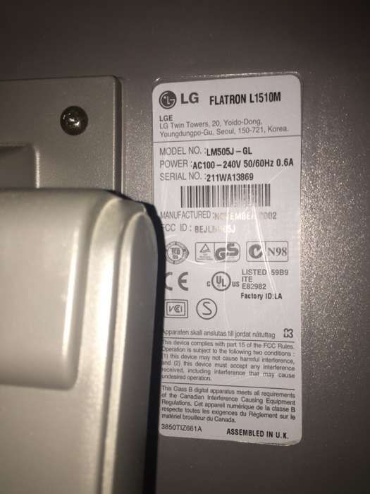 Monitor LG Flatron L1510M