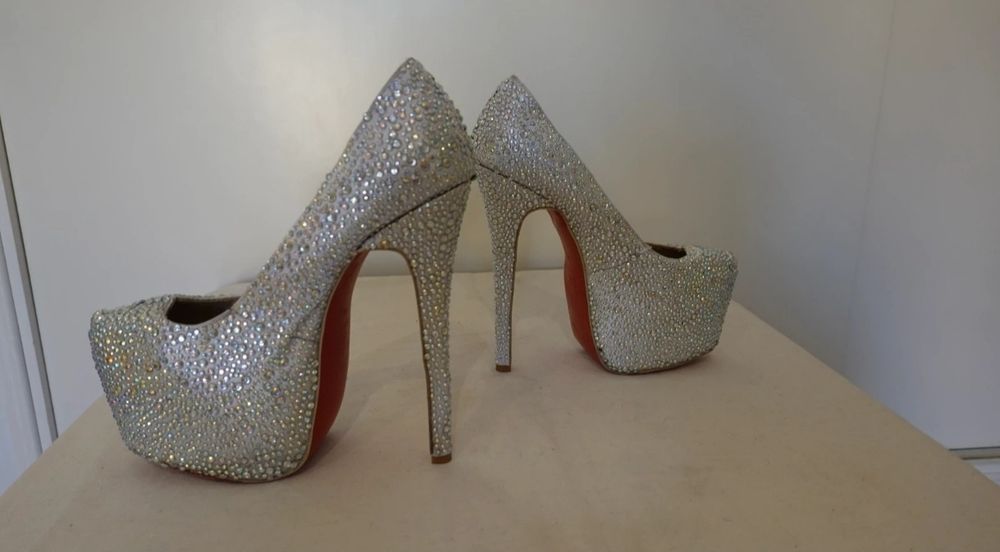 Sapatos Christian Louboutin DAFFODILE 160 SWAROVSKI SILVER