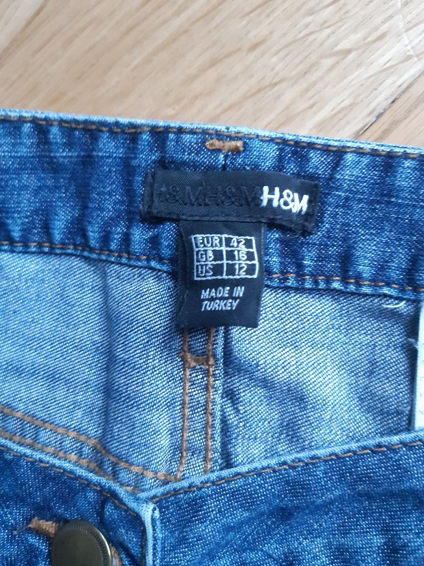 H & M zgrabne spodnie miękki denim blue r L i 42