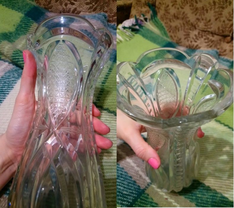 Салатниця ваза кришталь радянський посуд червоне скло