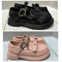 Шкільні дитячі туфлі Clibee для дівчинки 26-30 чорний/рожеві