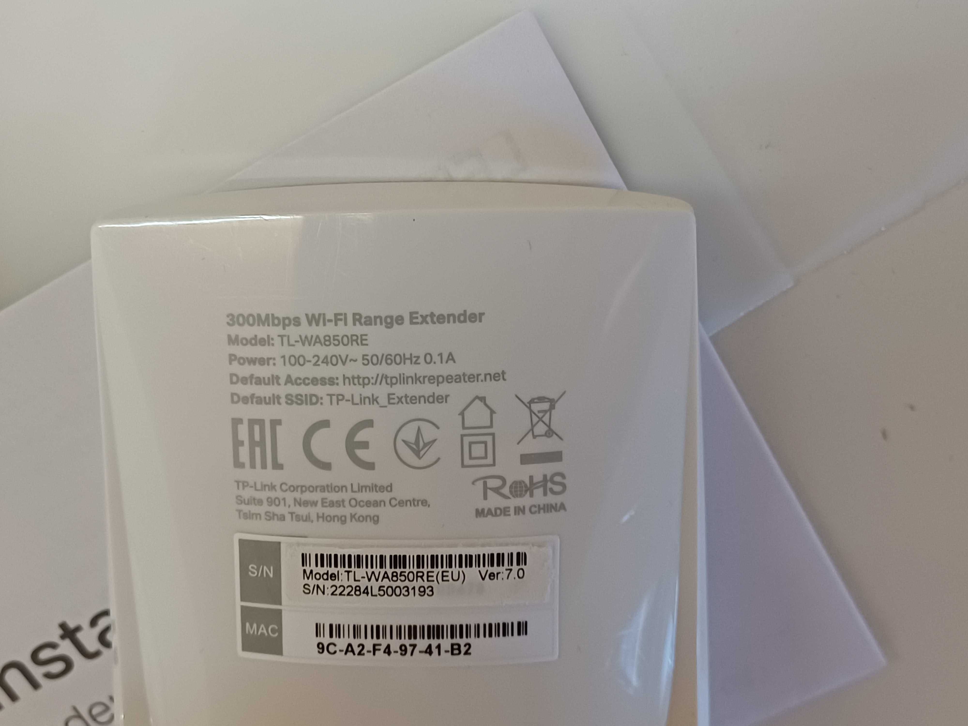 Ретранслятор Wi-Fi TP-LINK TL-WA850RE WiFi4 / 300Мбіт/с