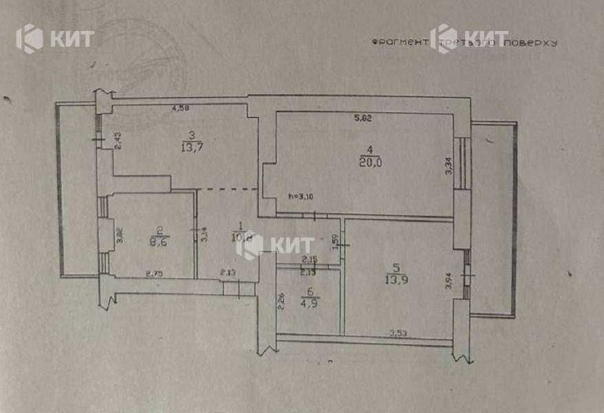 3к.84м2 Центр 100% ЖБ (м. Пушкинская, ул. Пушкинская) 122192