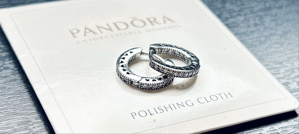 Nowe piękne srebrne kolczyki koła z cyrkoniami typu pandora s925