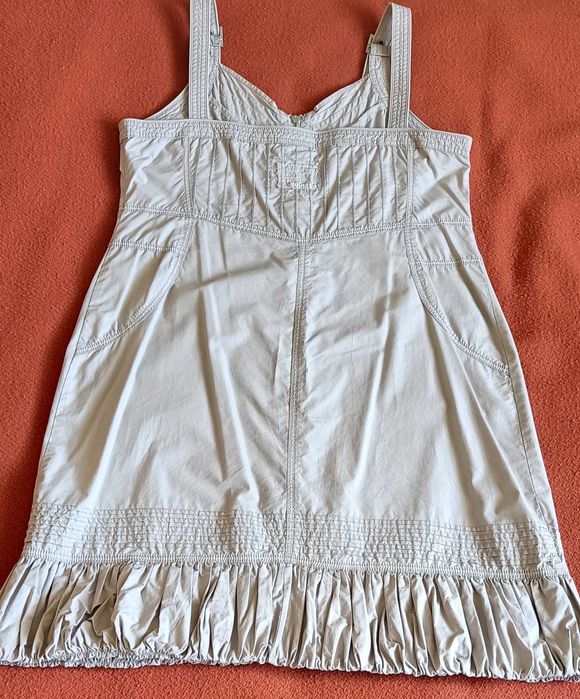 Spódnica na szelkach beżowa z bawełny L