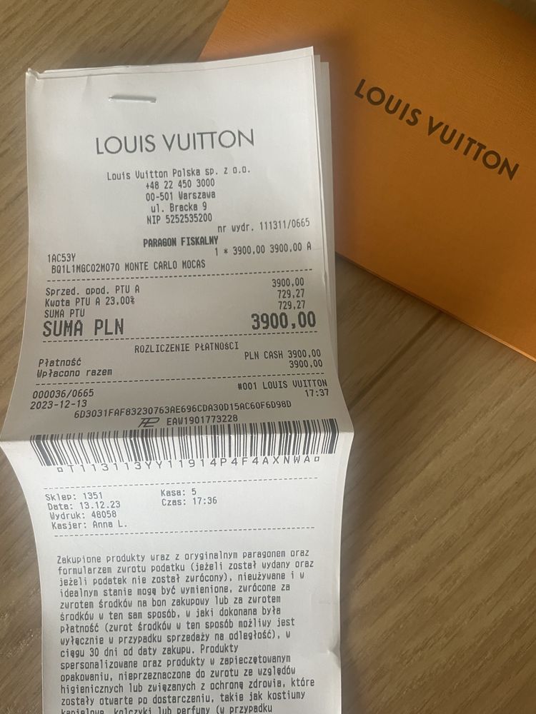 Męskie buty mokasyny Louis Vuitton rozmiar 41.5