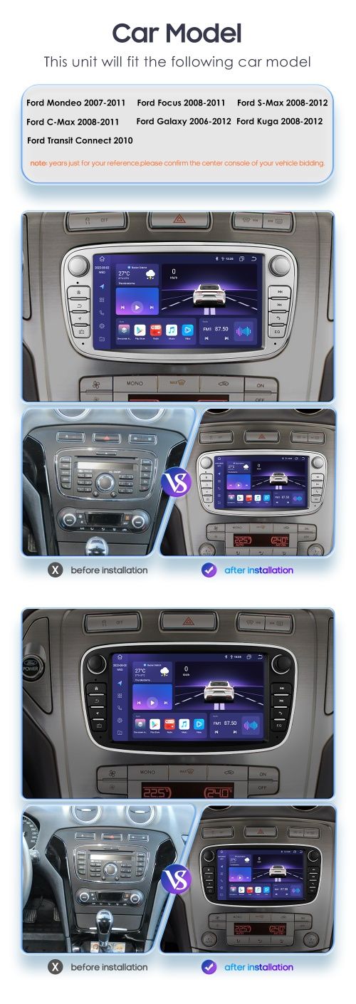 Radio GPS NAVI do Ford Focus 2 Mondeo S C Max Kuga Fiesta Fusion
