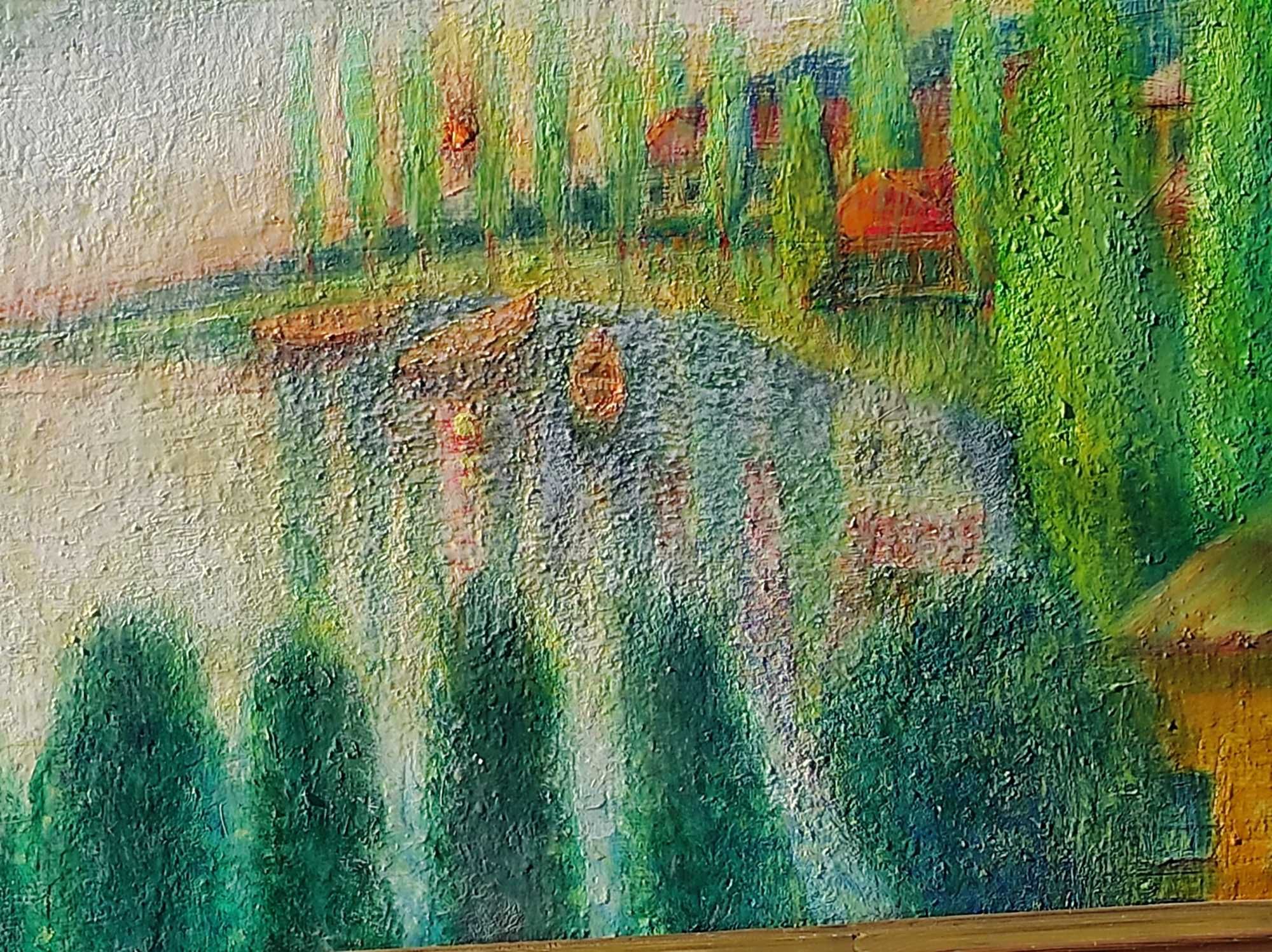 Картина "Вечориэ закат...",к/масло,80*45,импрессионизм