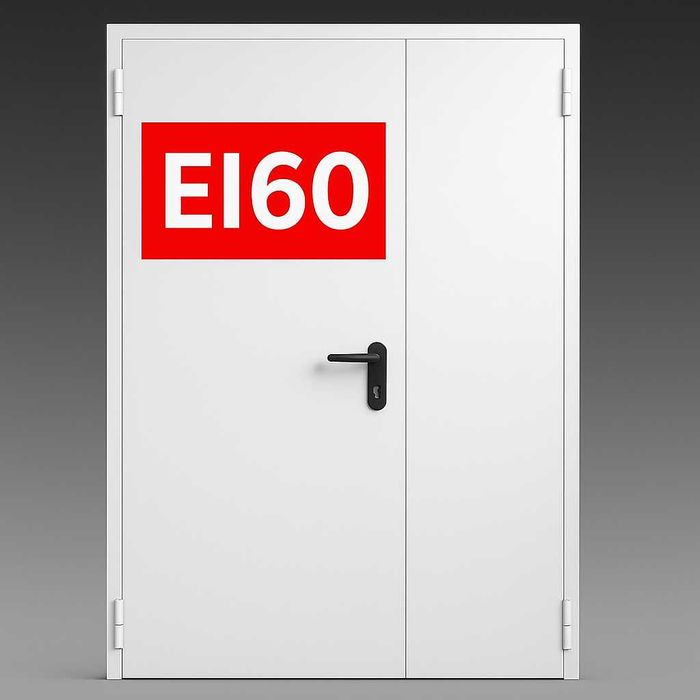 DRZWI Dwuskrzydłowe Stalowe Techniczne Przeciwpożarowe p.poż EI60 125