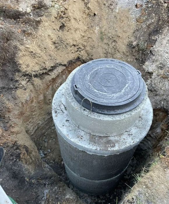 Копка септик вигрібна яма каналізація з бетонних кілець 5/8/12/25 м3