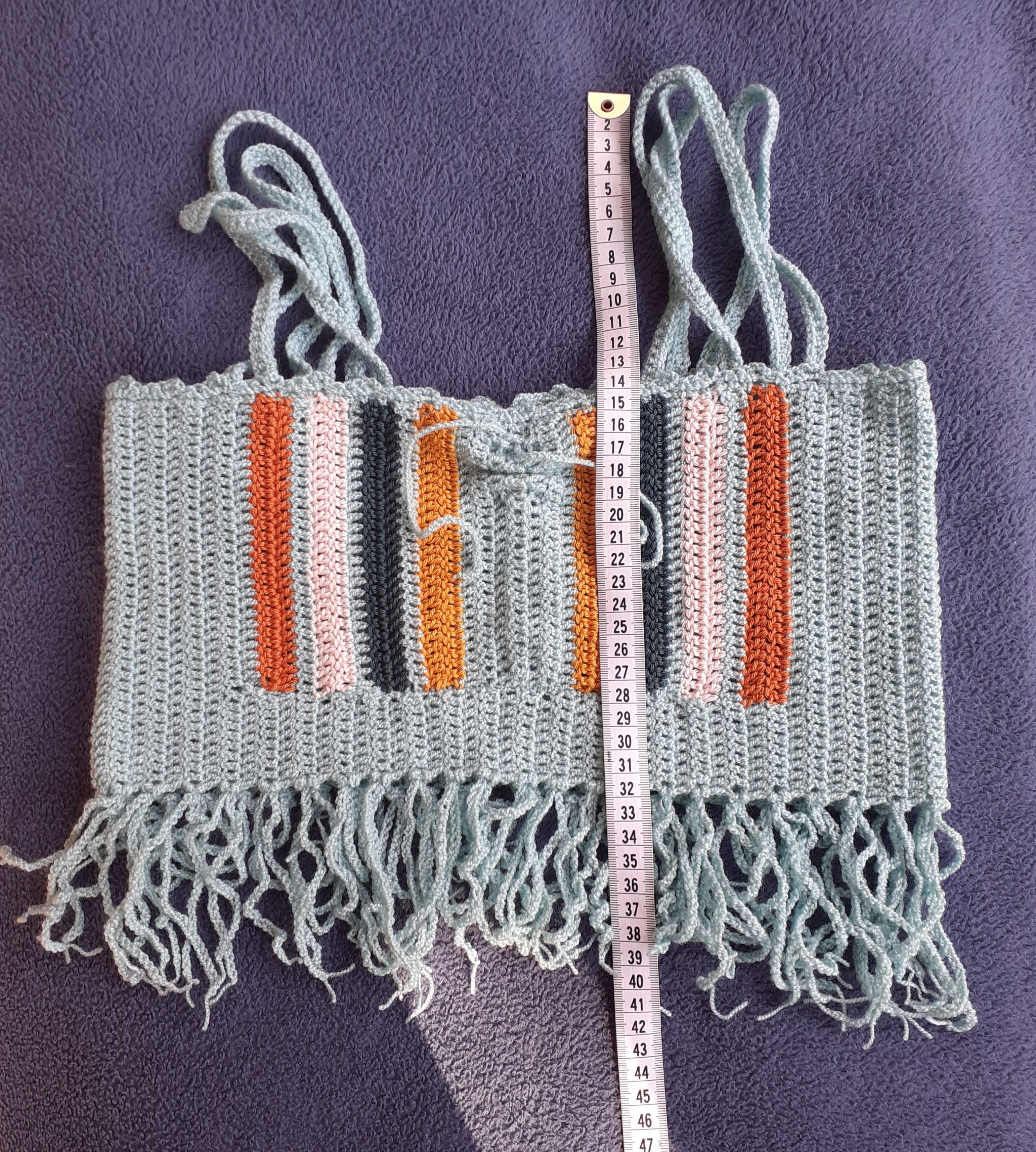 Top S/XS jasny turkus Handmade