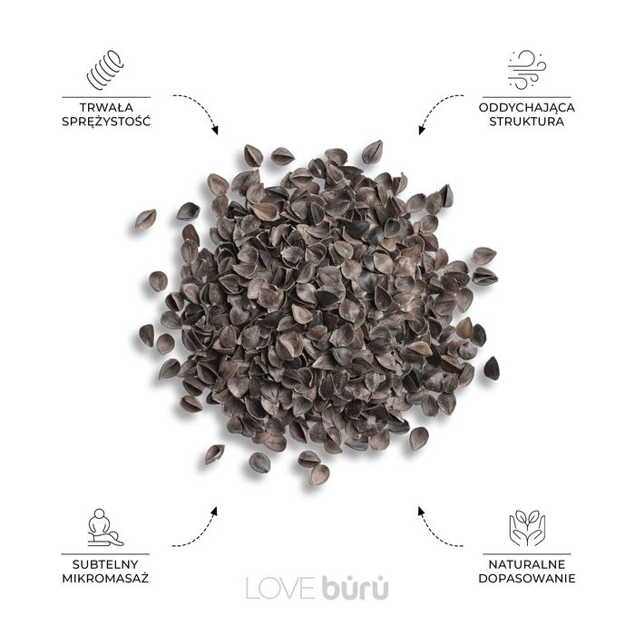 Poduszka z łuską gryki 50x30 – naturalna, zdrowy sen, bawełna