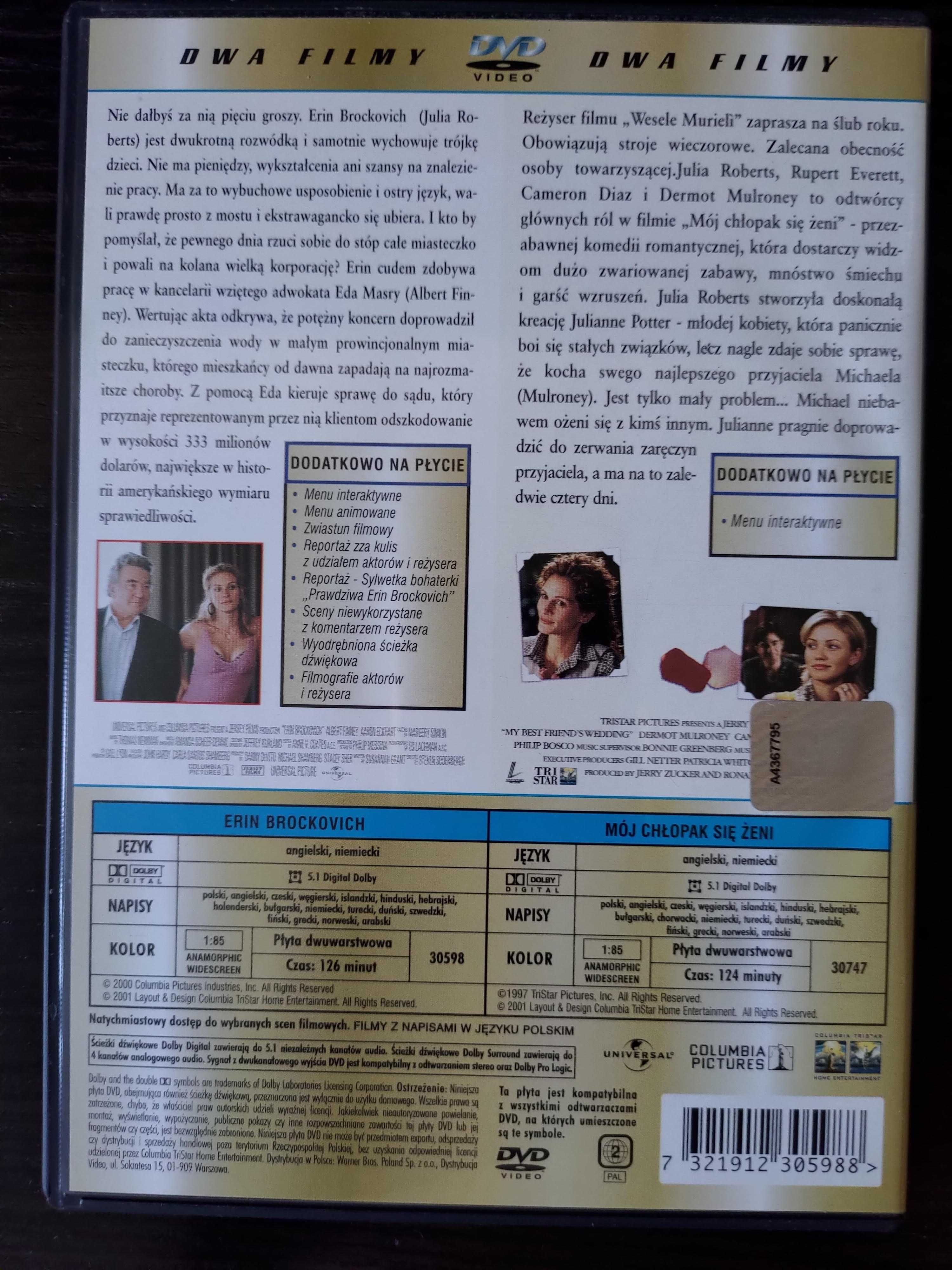 Erin Brockovich i Mój Chłopak Się Żeni - Filmy DVD