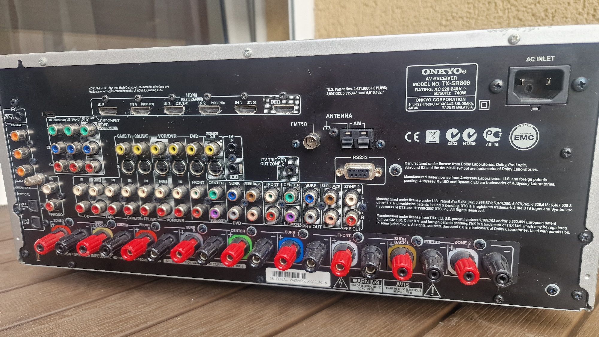 Amplituner onkyo tx sr 806