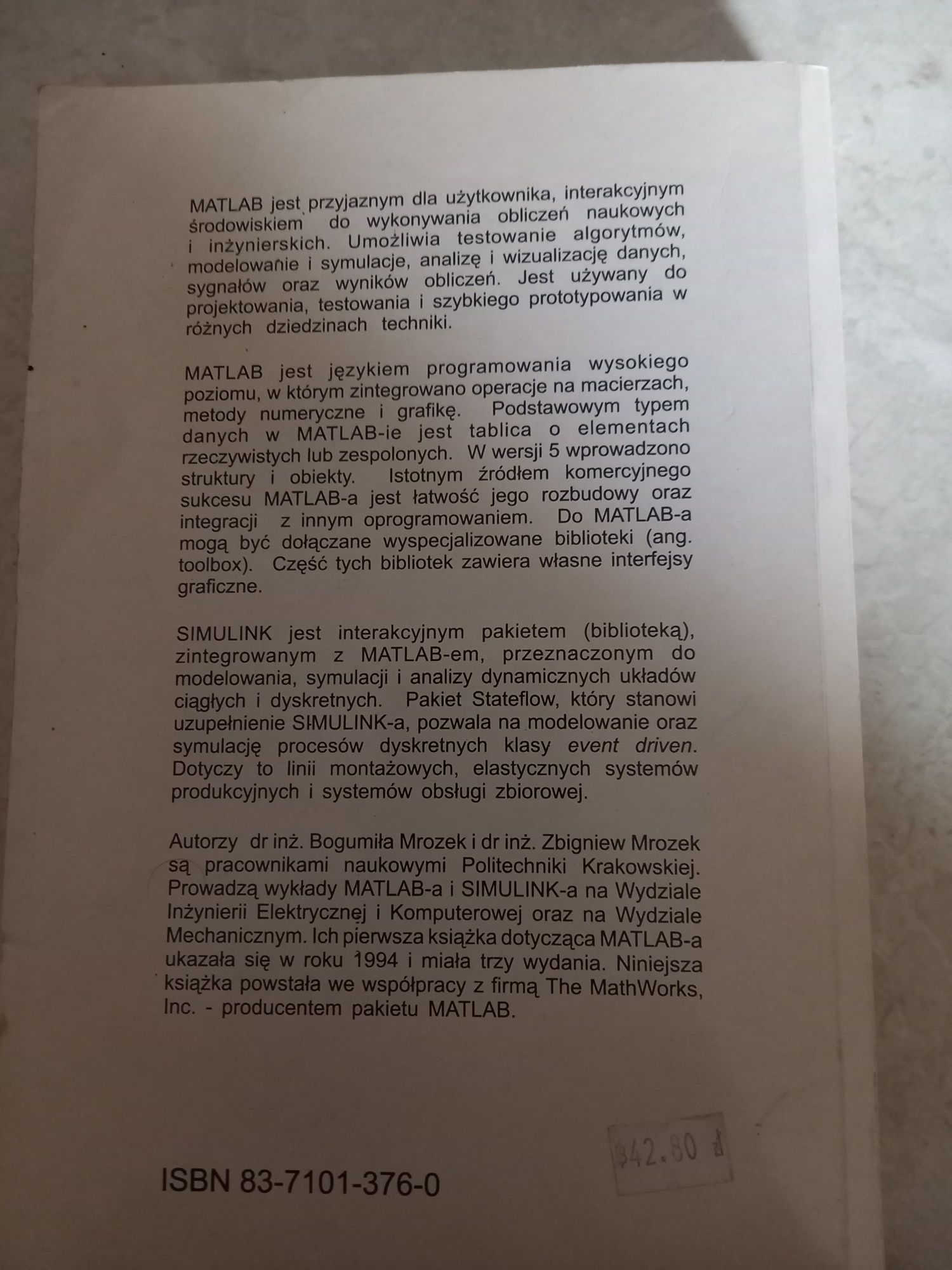 Matlab 5.x Bogumiła Mrożek, Zbigniew Mrozek