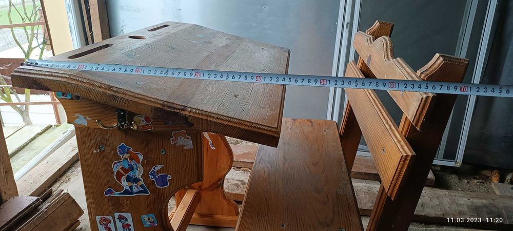 Парта лавка, з натурального дерева