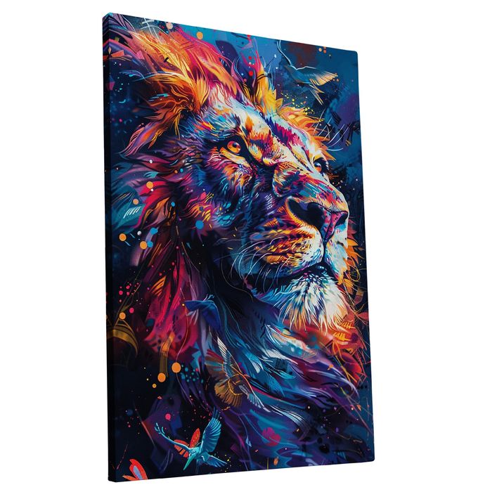 Obraz na płótnie "Kolorowy Lew" 80x120 cm - Nowoczesny Styl
