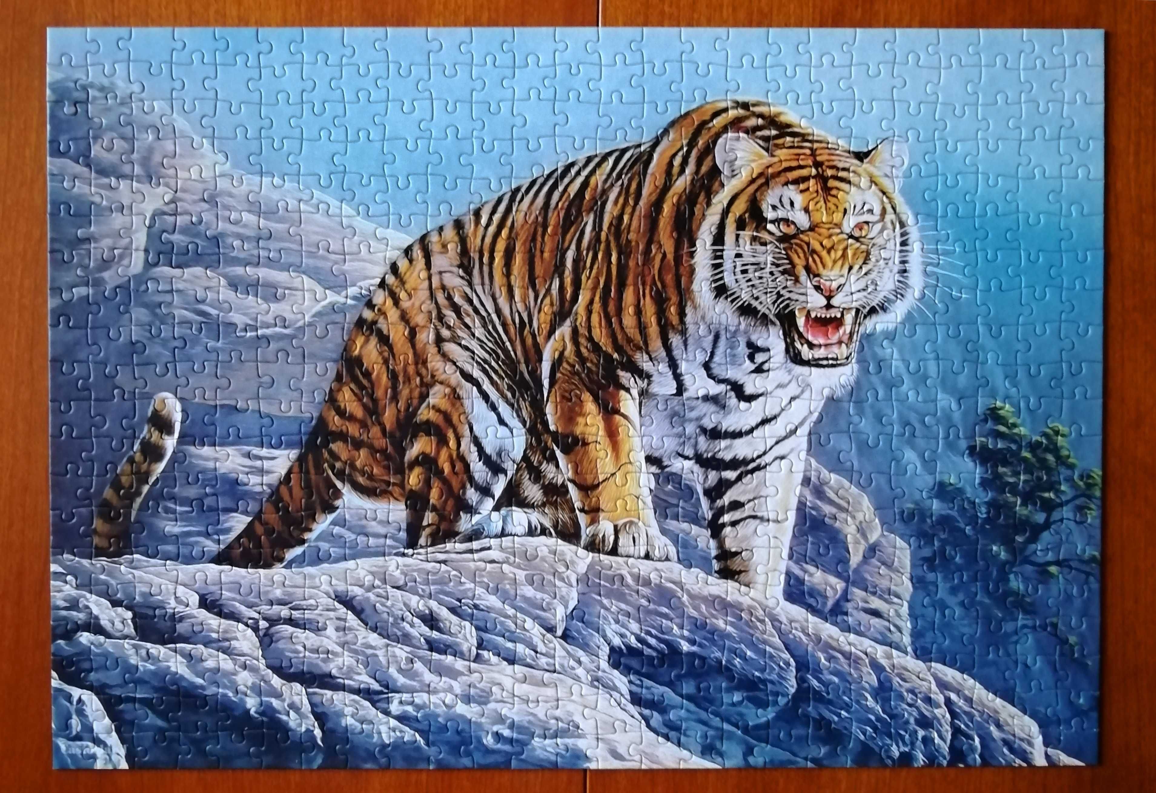 Puzzle CASTORLAND 500 - Tiger On The Rocks kompletne jak nowe