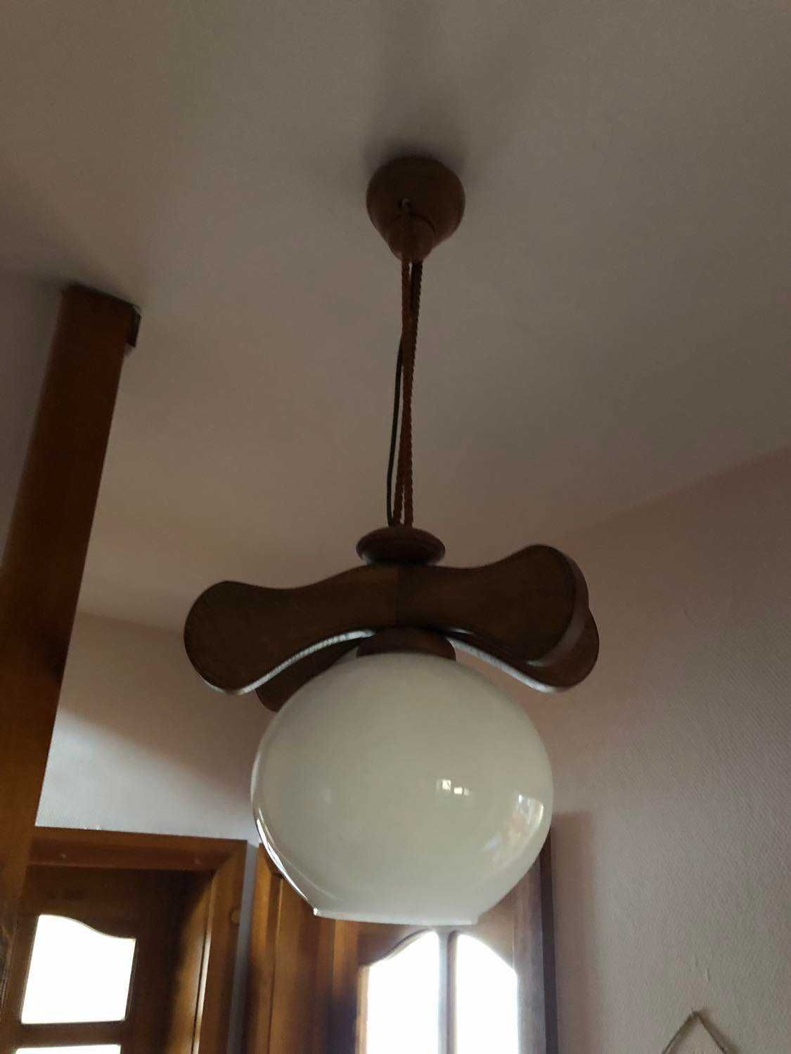 Lampa wisząca drewniana