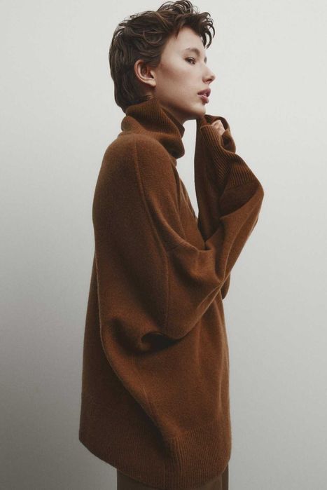 Светр з вовни та кашеміру з високим коміром Massimo Dutti