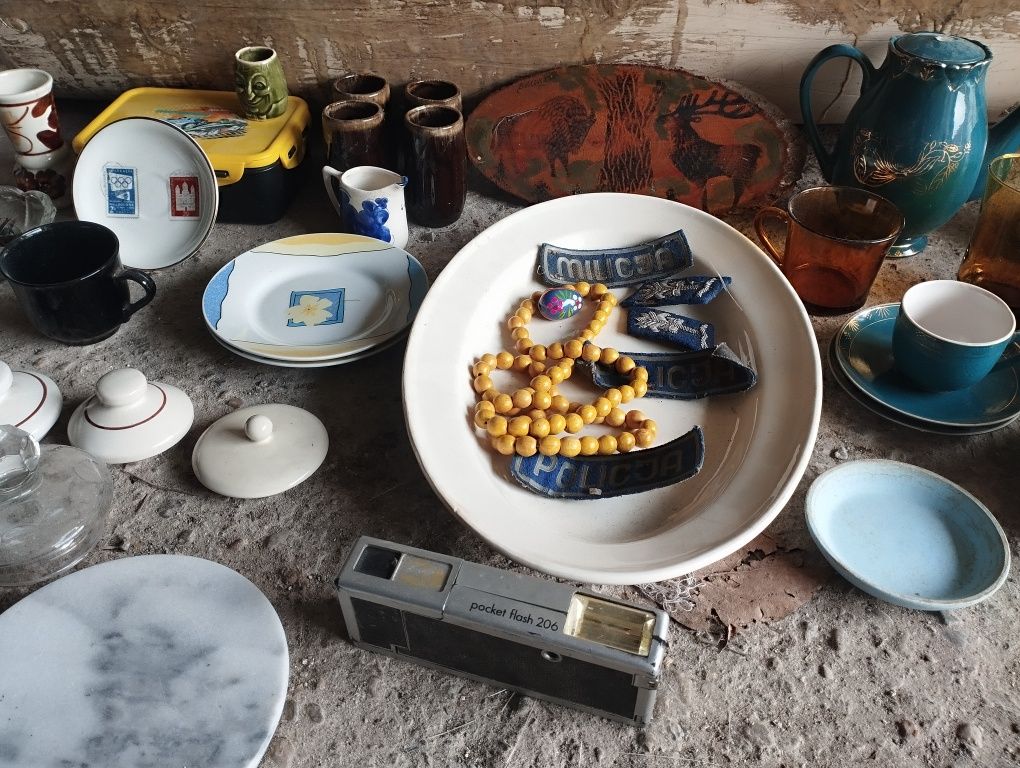 Mix staroci PRL vintage retro porcelana szkło antyki kryształy