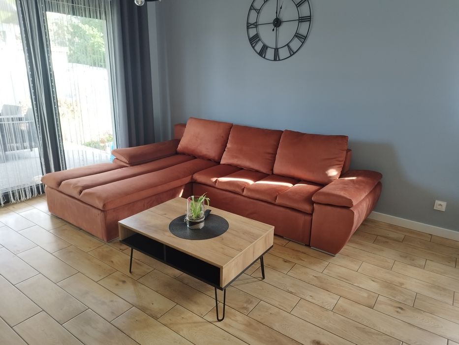 NOWY Narożnik z funkcją spania welur premium Element