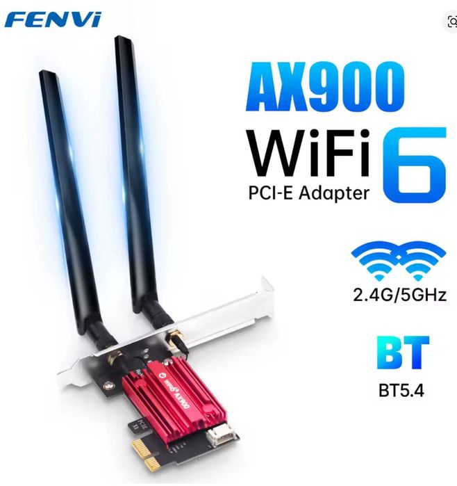 Нова мережева карта Fenvi AX900 WiFi 6 PCI-E + Bluetooth 5.4