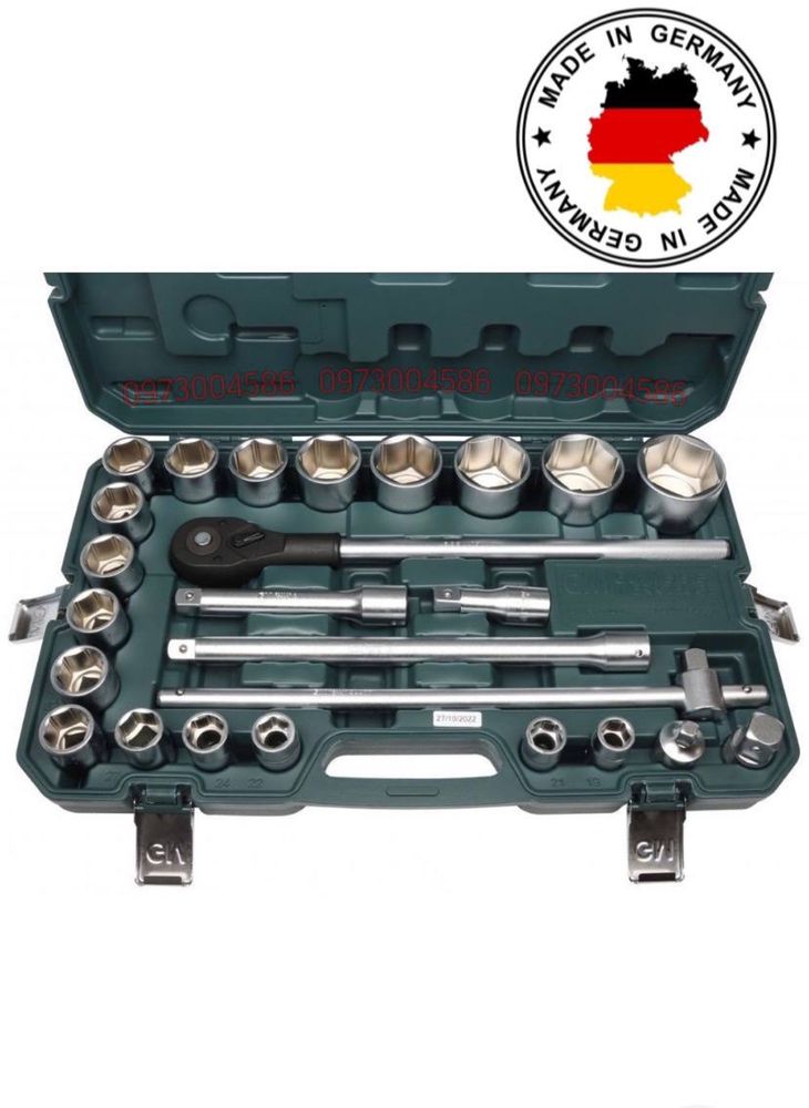 Набір інструментів/торцевих головок 3/4DR 19-65 мм. 25 одн.Gut Meister
