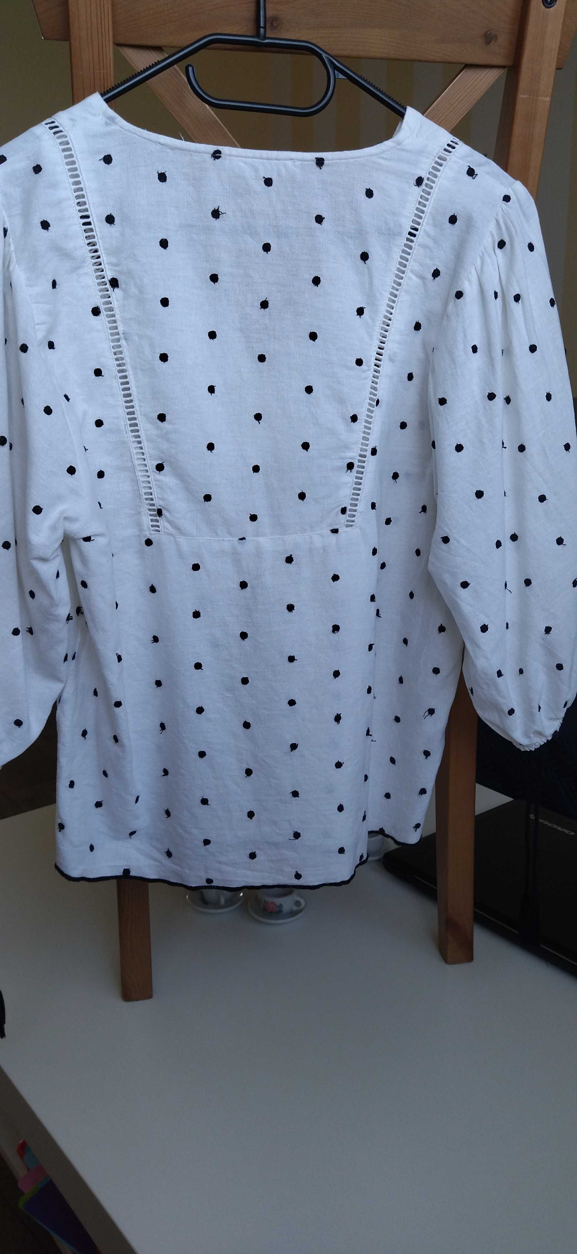 Bluzka Boho bawełna + len