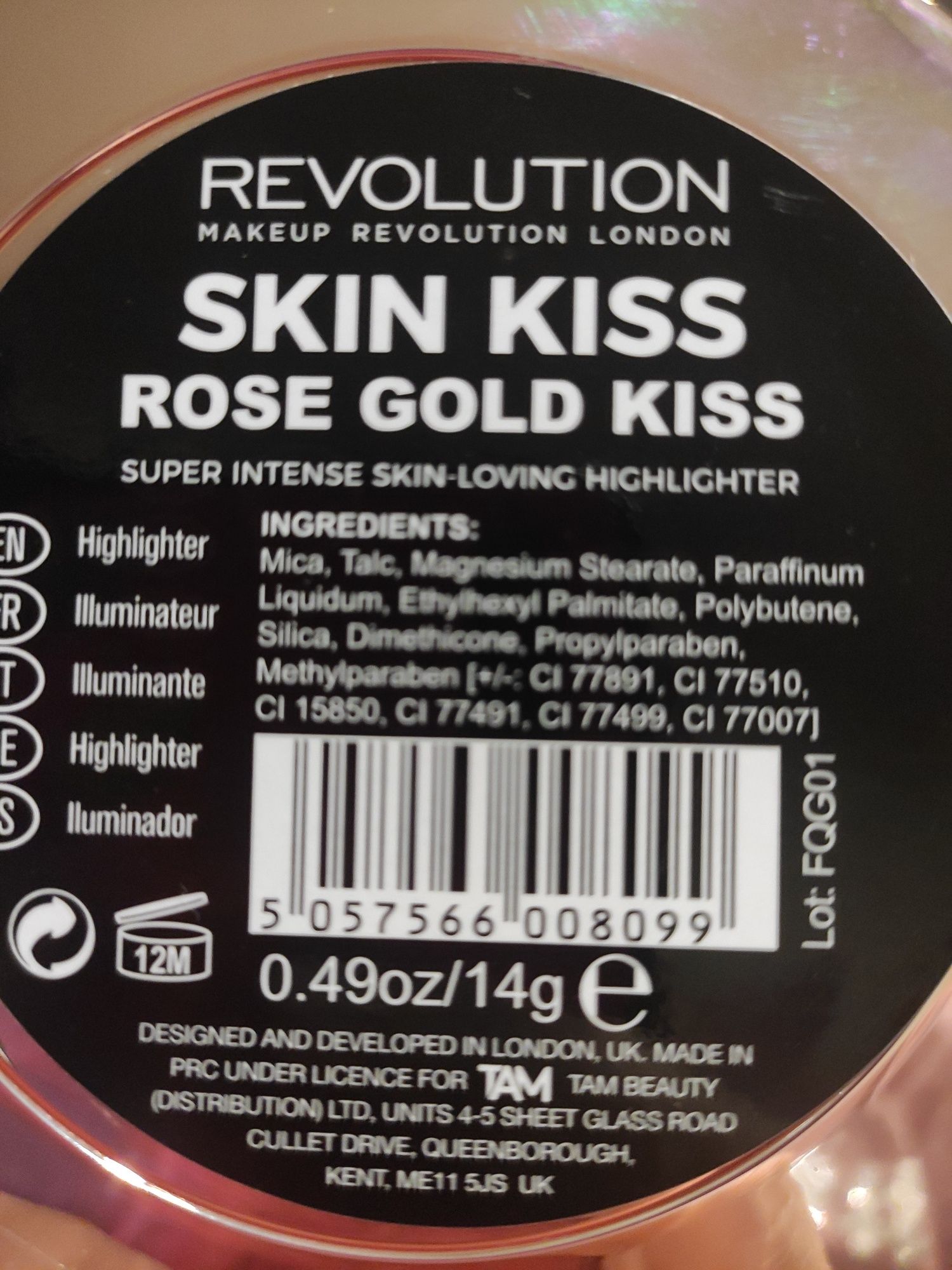 Rozświetlacz REVOLUTION skin kiss rose gold