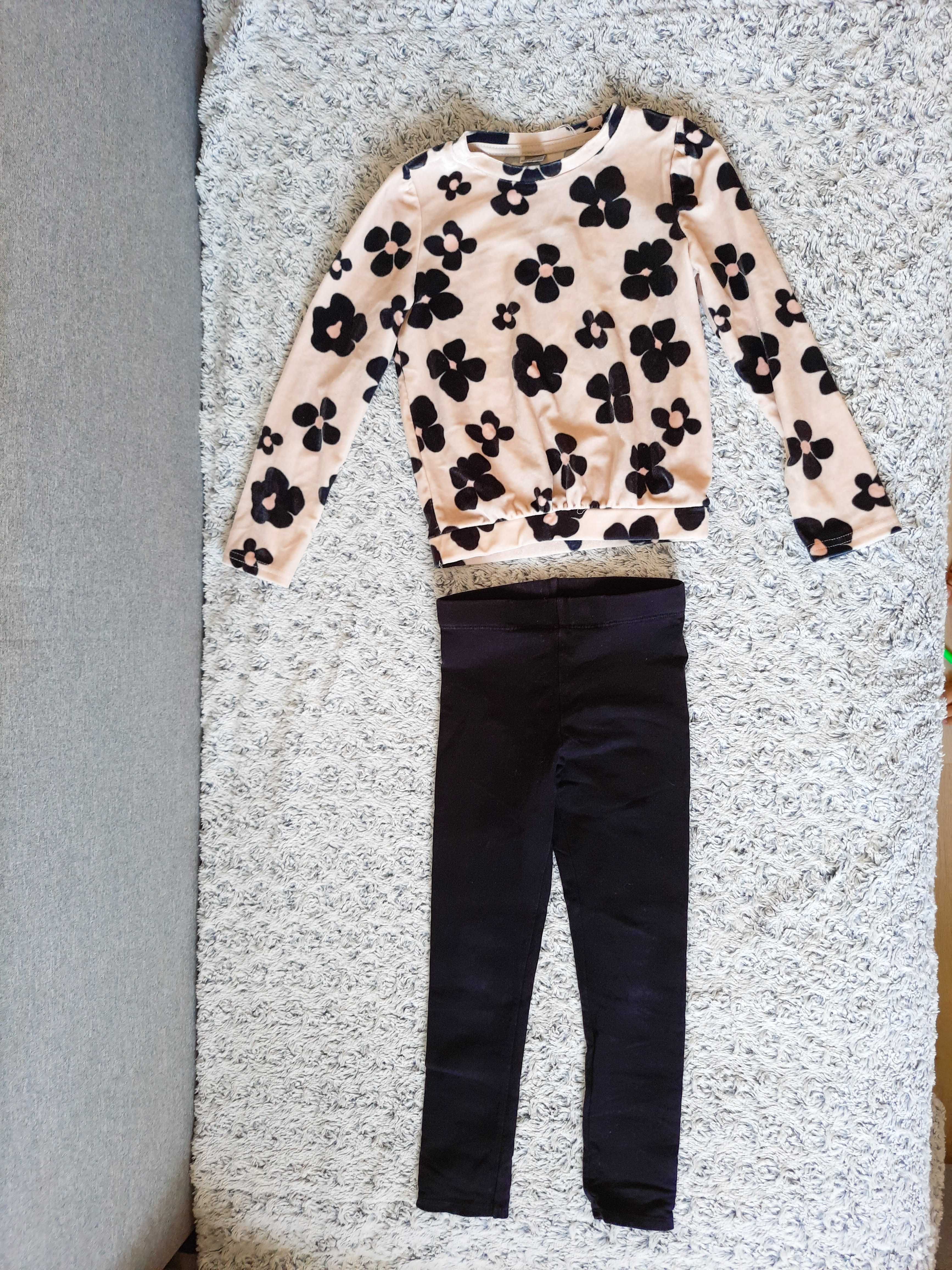 Komplet bluzka i ocieplane legginsy r.122