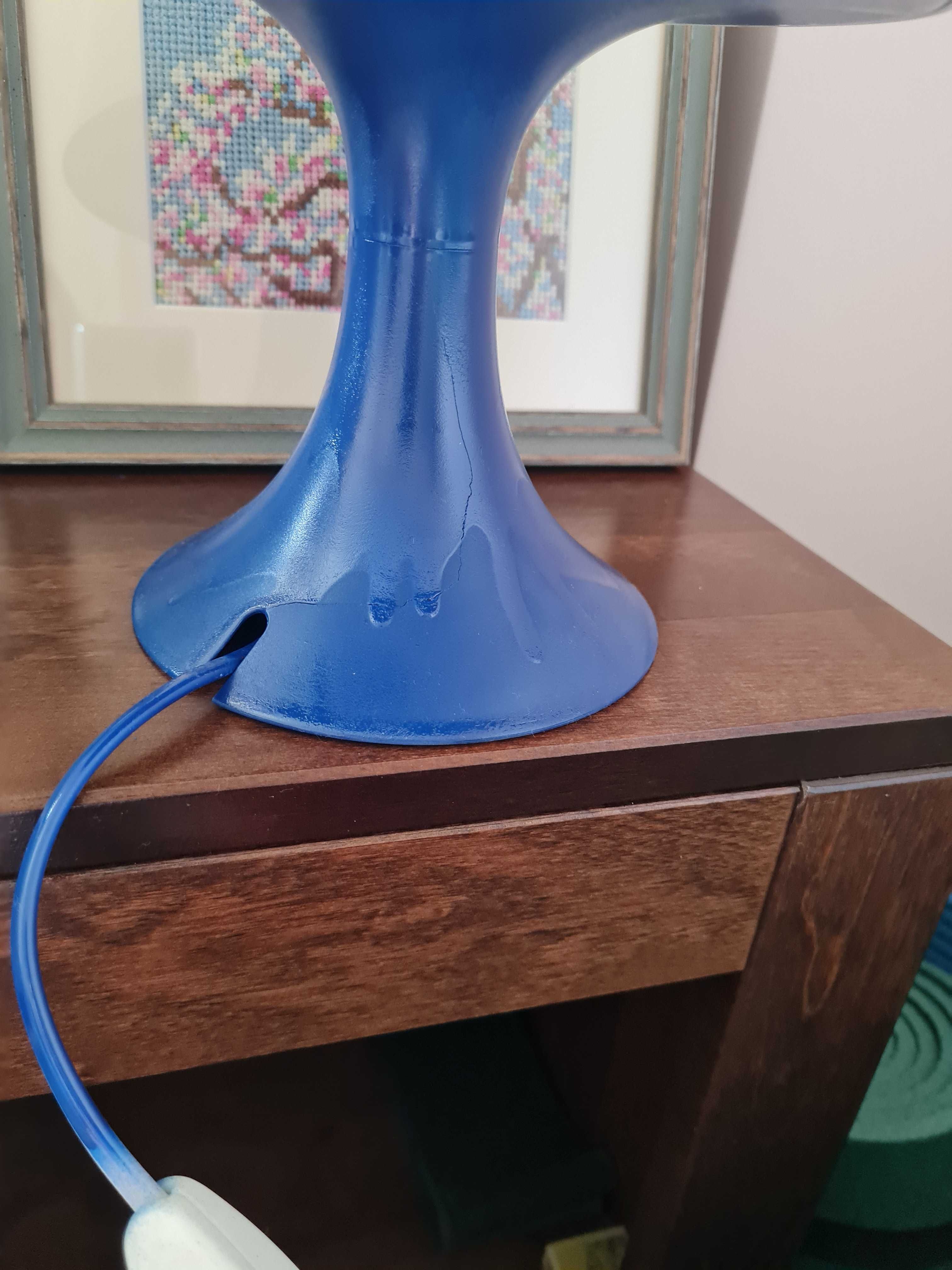 Lampka biała niebieska kobalt Ikea unikat