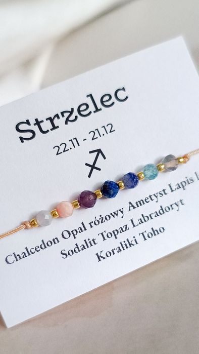 Bransoletka kamienie naturalne minerały znak zodiaku STRZELEC