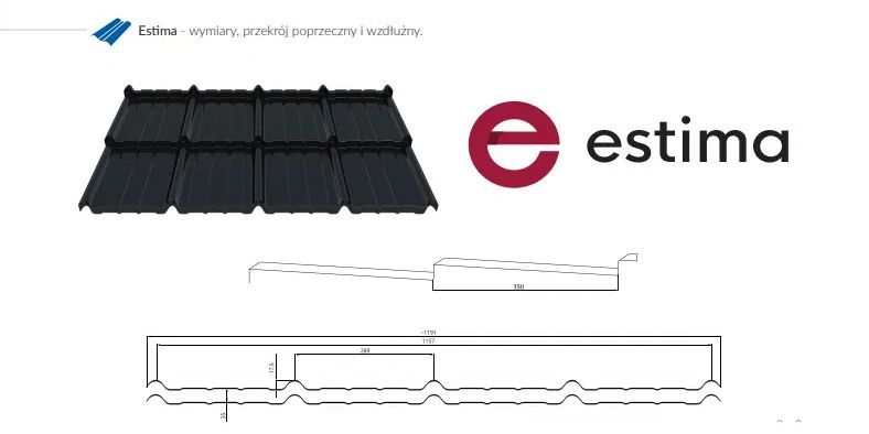 Blachodachówka 2-moduły ESTIMA Blachotrapez MAT TK NOWOŚĆ