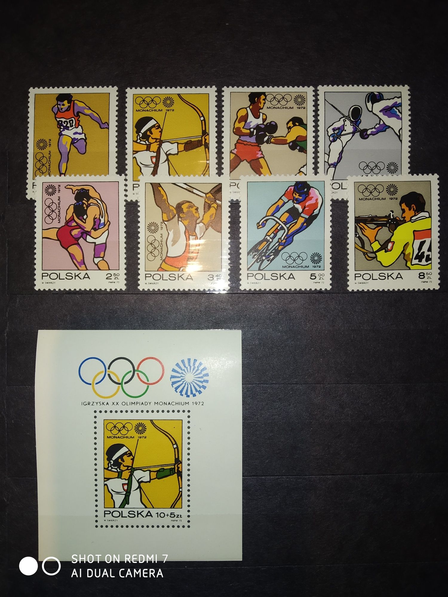 Znaczki pocztowe Olimpiada Monachium 1972