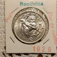 Portugal - moeda em prata de 10 escudos de 1928 Batalha de Ourique