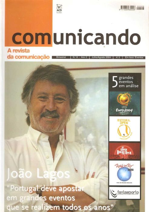 João Lagos na capa de revista 2004