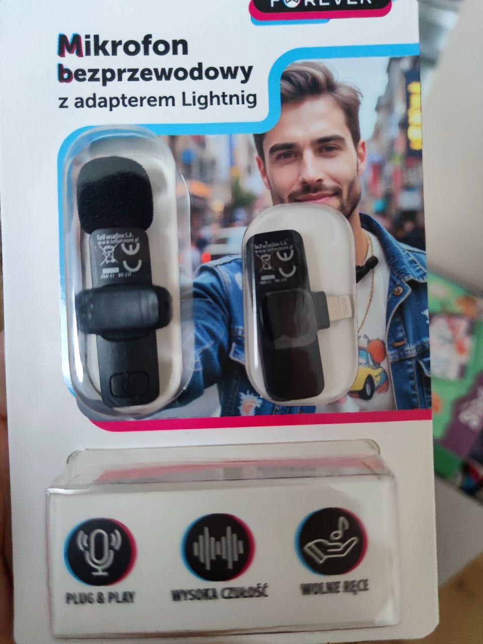 Mikrofon bezprzewodowy usb-c lightning. Podcast live vlog