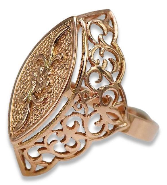 Radziecki 14k 585 złoty Rosyjski pierścionek z różowego złota vrn016