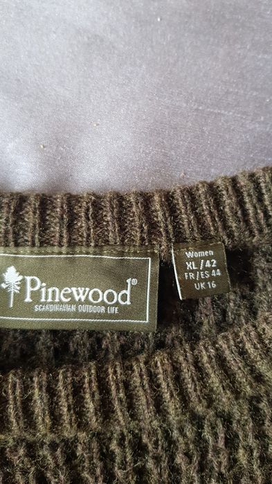 Pinewood brązowy sweter zimowy ciepły wełniany